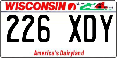 WI license plate 226XDY
