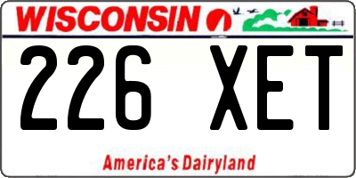 WI license plate 226XET