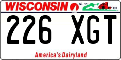 WI license plate 226XGT