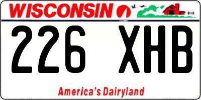 WI license plate 226XHB