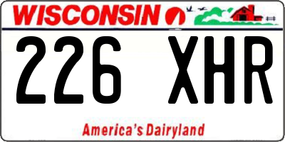 WI license plate 226XHR