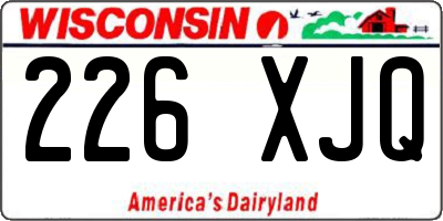 WI license plate 226XJQ