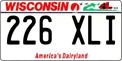 WI license plate 226XLI