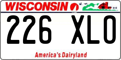 WI license plate 226XLO