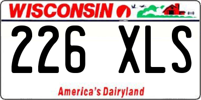 WI license plate 226XLS