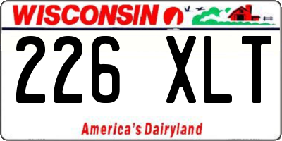 WI license plate 226XLT