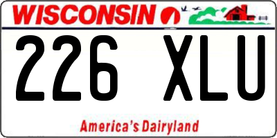 WI license plate 226XLU