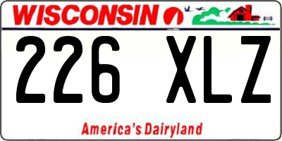 WI license plate 226XLZ