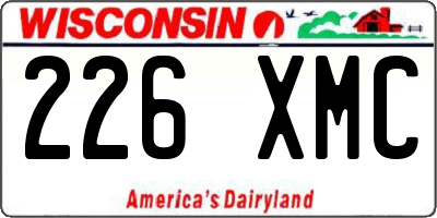 WI license plate 226XMC