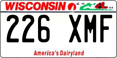 WI license plate 226XMF