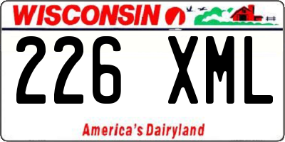 WI license plate 226XML