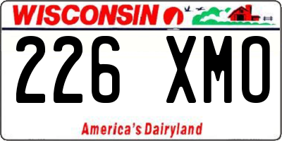 WI license plate 226XMO