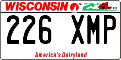WI license plate 226XMP