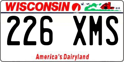 WI license plate 226XMS
