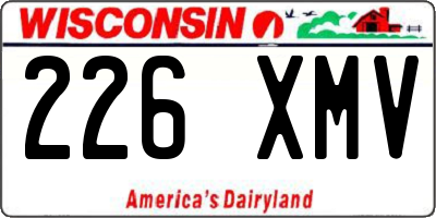 WI license plate 226XMV