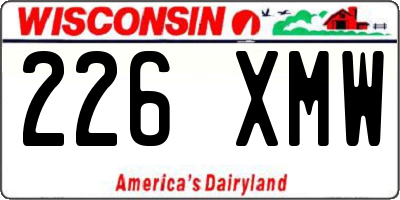 WI license plate 226XMW