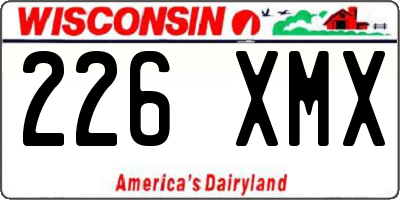 WI license plate 226XMX