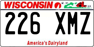 WI license plate 226XMZ