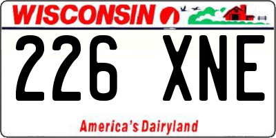 WI license plate 226XNE