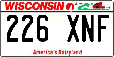 WI license plate 226XNF