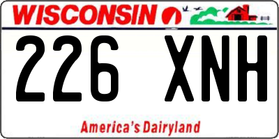 WI license plate 226XNH