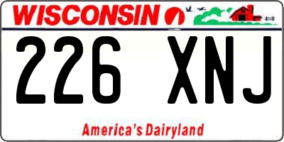 WI license plate 226XNJ