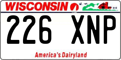 WI license plate 226XNP