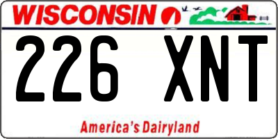 WI license plate 226XNT