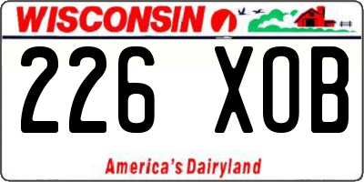 WI license plate 226XOB
