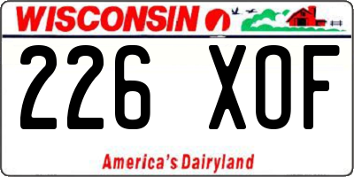 WI license plate 226XOF