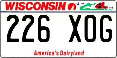 WI license plate 226XOG