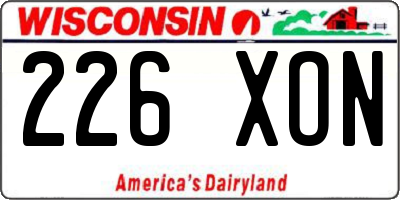 WI license plate 226XON
