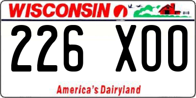 WI license plate 226XOO