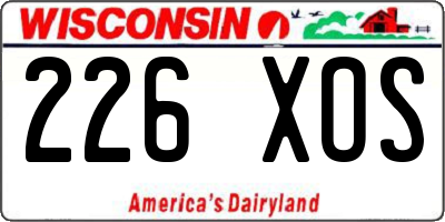 WI license plate 226XOS
