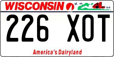 WI license plate 226XOT