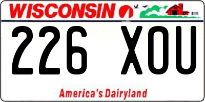 WI license plate 226XOU