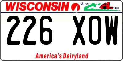 WI license plate 226XOW