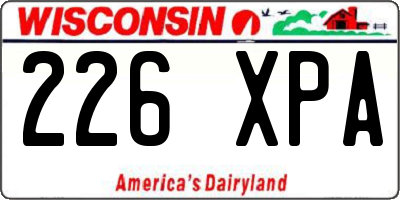 WI license plate 226XPA