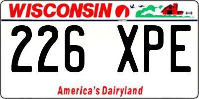 WI license plate 226XPE
