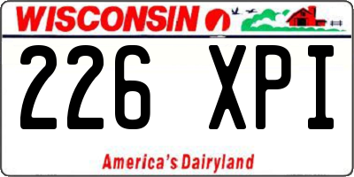 WI license plate 226XPI