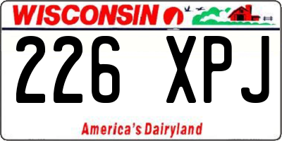 WI license plate 226XPJ
