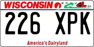 WI license plate 226XPK