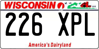 WI license plate 226XPL