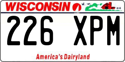 WI license plate 226XPM