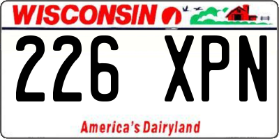 WI license plate 226XPN