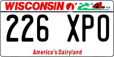 WI license plate 226XPO