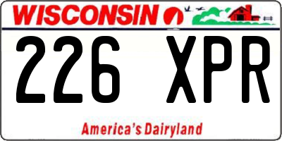 WI license plate 226XPR