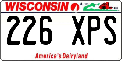 WI license plate 226XPS
