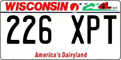 WI license plate 226XPT