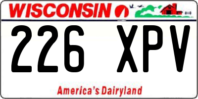 WI license plate 226XPV
